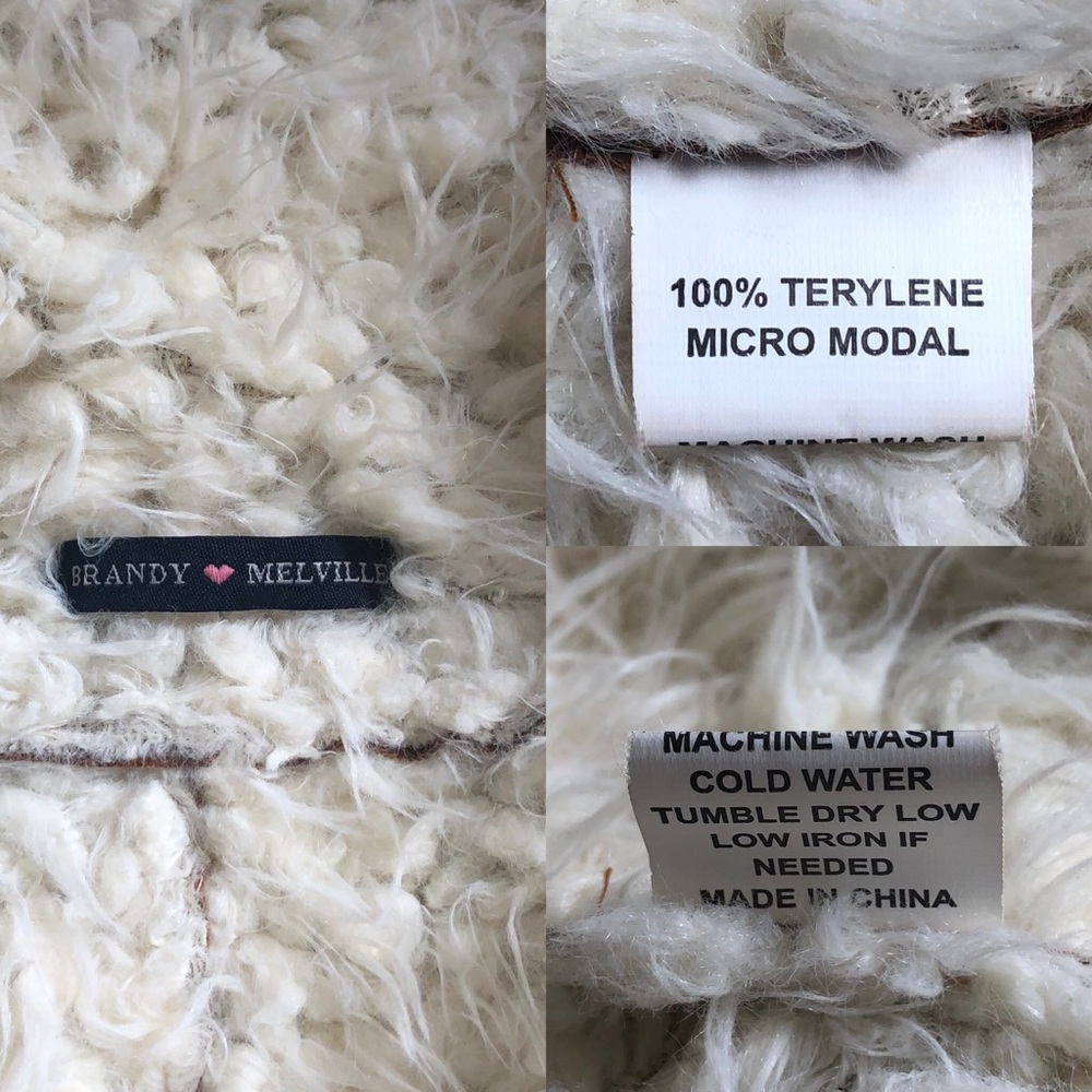 Brandy💖Melville Faux Suede/Sherpa Jacket - Picture 3 of 4